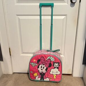 Pink Minnie Mouse Kids Rolling Suitcase